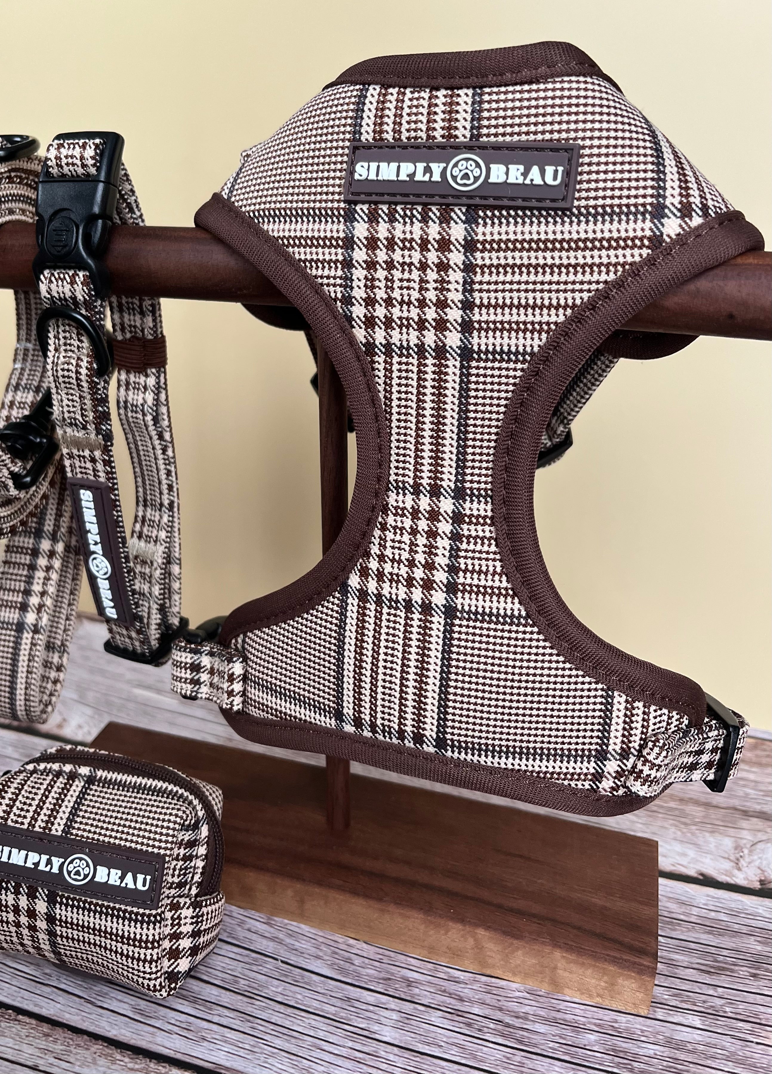 Pawsh Plaid Mega Bundle: Harness, Collar, Lead & Poop Bag Holder