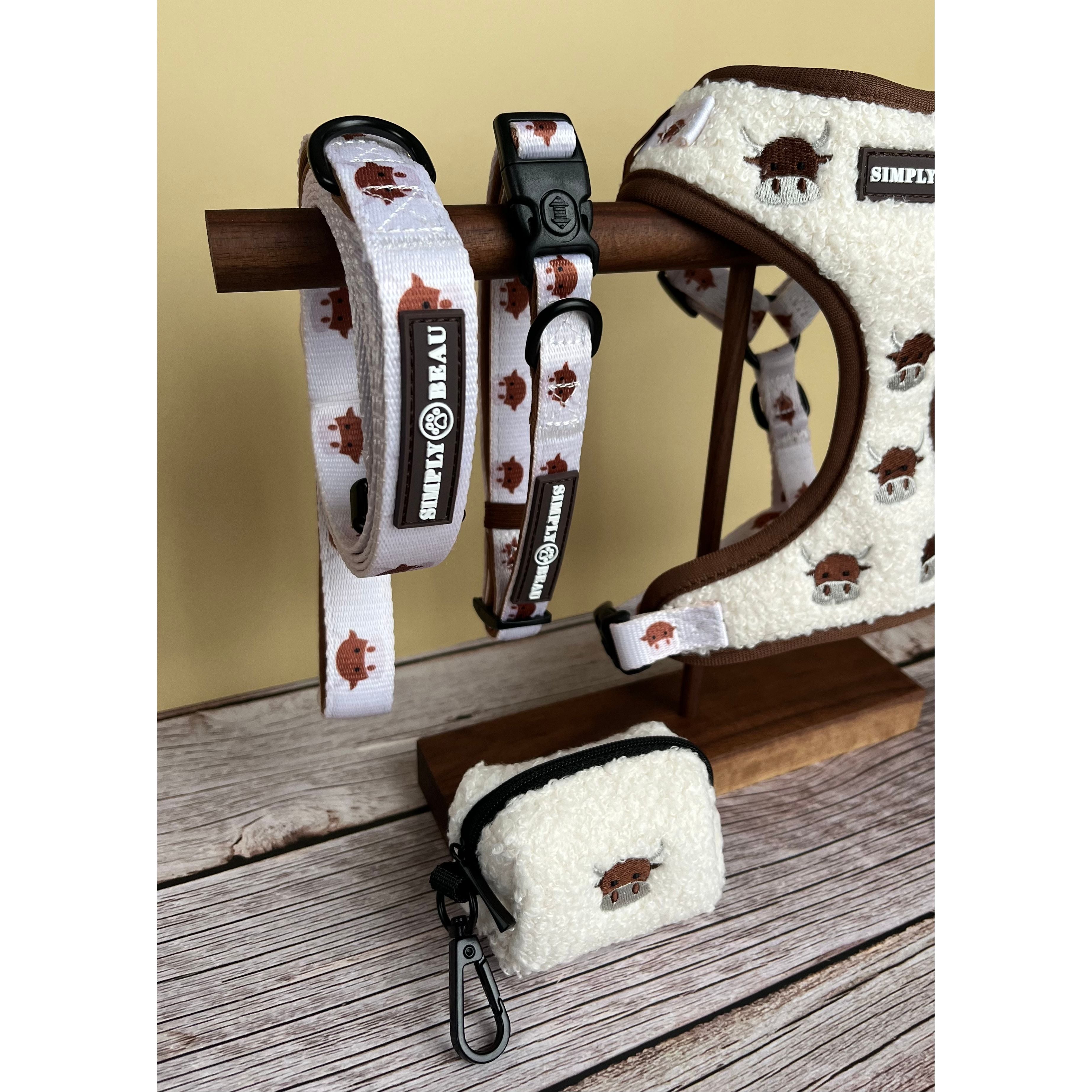 Coco Cow Sherpa Mega Bundle: Harness, Collar, Lead & Poop Bag Holder