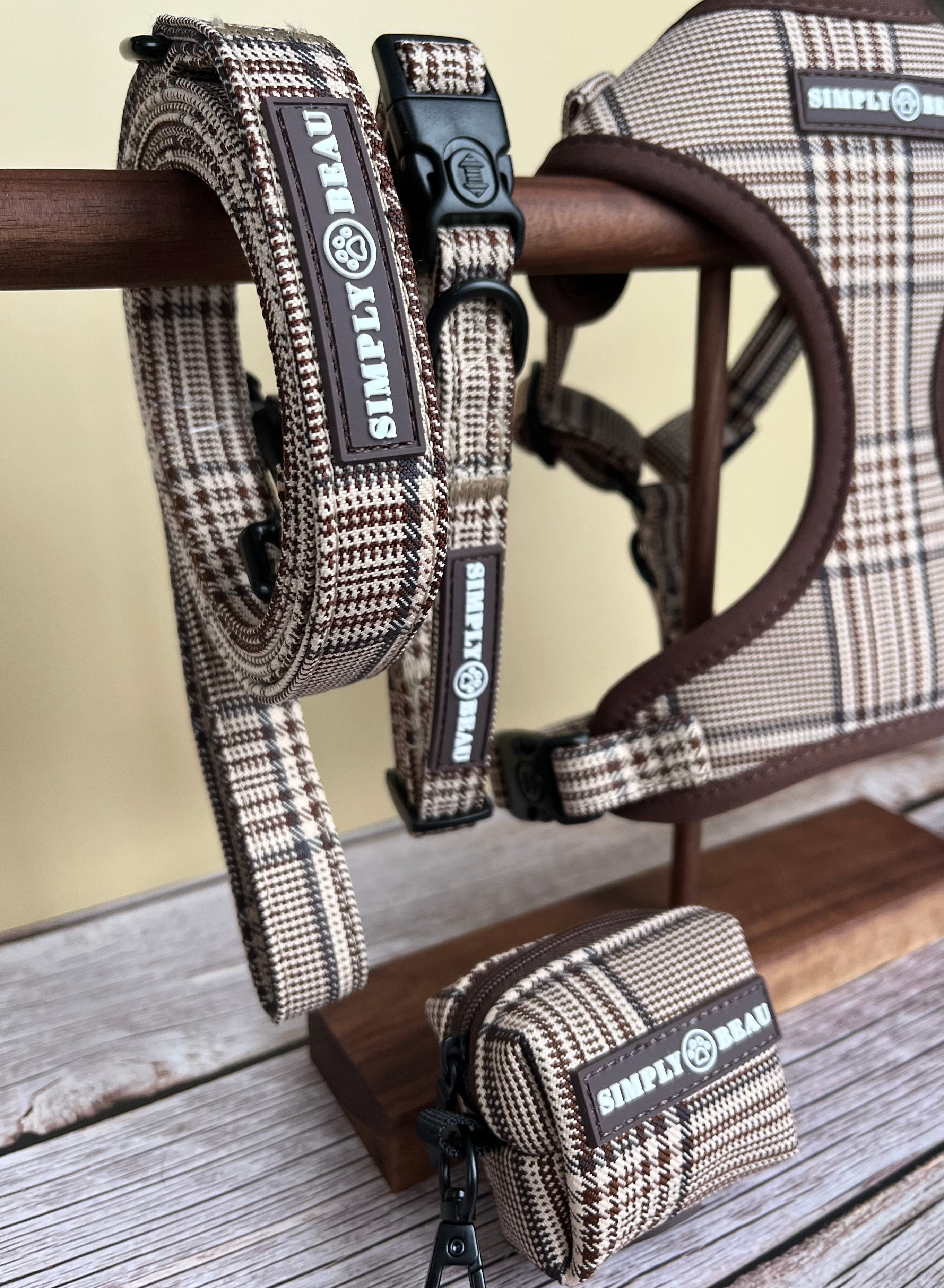 Pawsh Plaid Mega Bundle: Harness, Collar, Lead & Poop Bag Holder