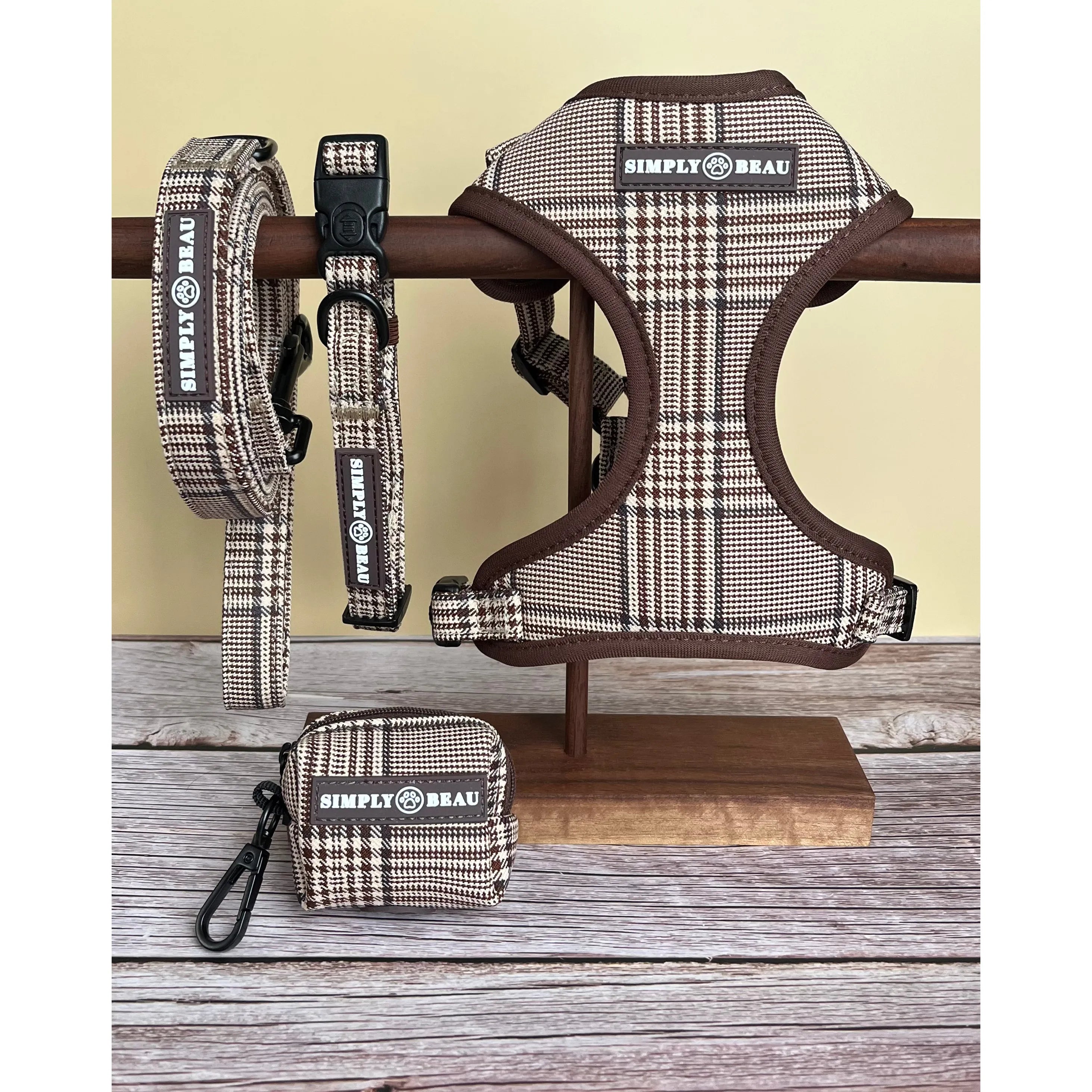Pawsh Plaid Mega Bundle: Harness, Collar, Lead & Poop Bag Holder